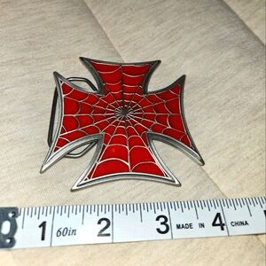 Vintage Spiderweb Cross Belt Buckle